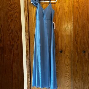 Birdy Grey Blue Evening Dress with thin straps